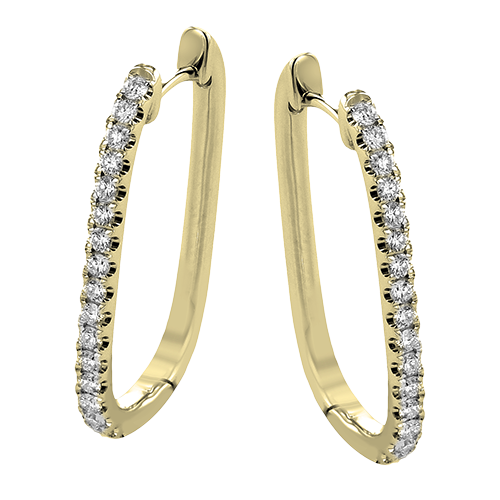 Boucle d'oreille créole en or 18 carats avec diamants