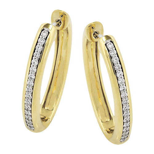 Hoop Earring in 18k Gold with Diamonds