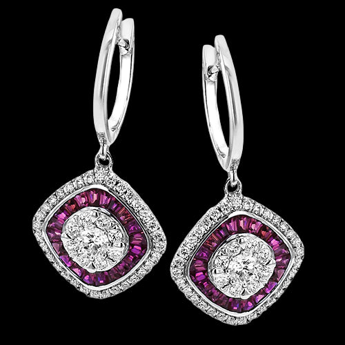 Color Earring in 18k Gold with Diamonds