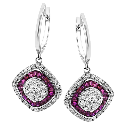 Boucle d'oreille Color en or 18 carats avec diamants