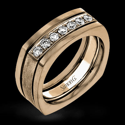 Men Ring in 14k Gold with Diamonds