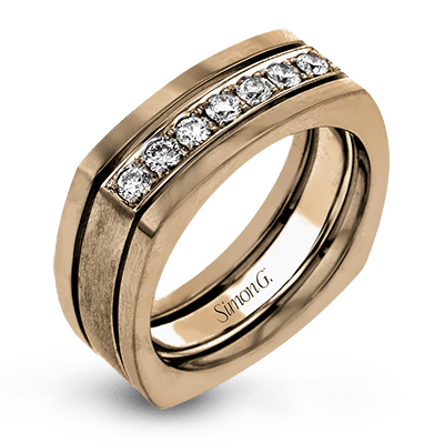 Men Ring in 14k Gold with Diamonds