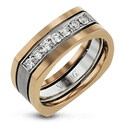 Men Ring in 14k Gold with Diamonds