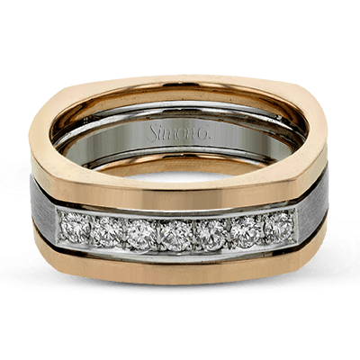 Men Ring in 14k Gold with Diamonds