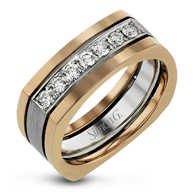 Men Ring in 14k Gold with Diamonds