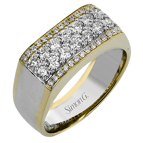 Men Ring in 14k Gold with Diamonds