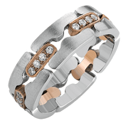 Men Ring in 14k Gold with Diamonds