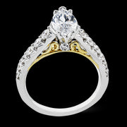 Engagement Ring in 18k Gold with Diamonds