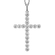 Cross Pendant in 18k Gold with Diamonds