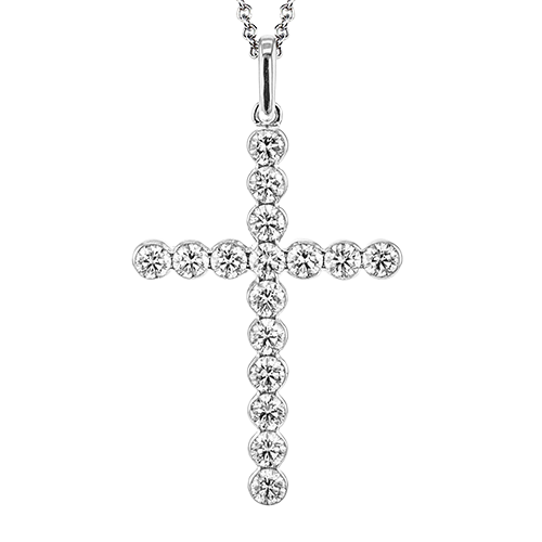 Cross Pendant in 18k Gold with Diamonds