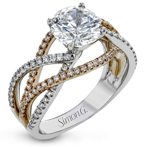 Two-Tone Gold Diamond and Cubic Zirconia Mount