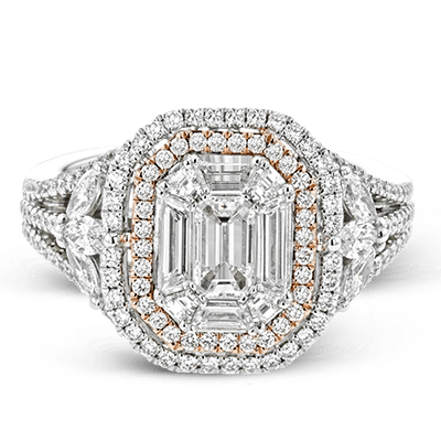 Engagement Ring in 18k Gold with Diamonds