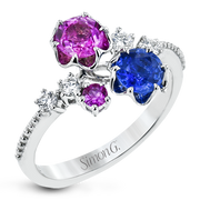 Color Ring in 18k Gold with Diamonds