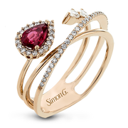 Color Ring in 18k Gold with Diamonds