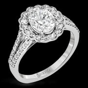 Engagement Ring in 18k Gold with Diamonds
