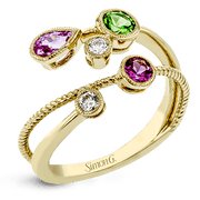 Color Ring in 18k Gold with Diamonds