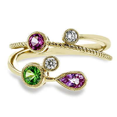 Color Ring in 18k Gold with Diamonds