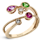 Color Ring in 18k Gold with Diamonds