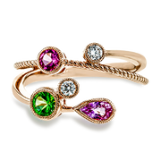 Color Ring in 18k Gold with Diamonds