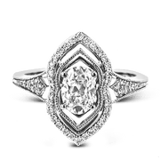 Engagement Ring in 18k Gold with Diamonds