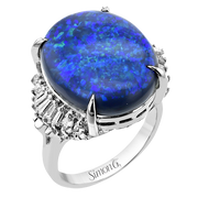 Color Ring in Platinum with Diamonds