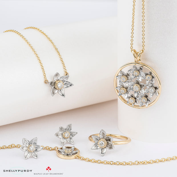 Manitoba Prairie Crocus Canadian Diamond Necklace