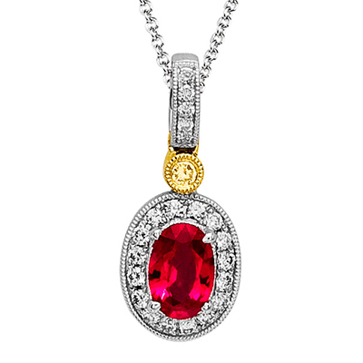 Color Pendant in 18k Gold with Diamonds