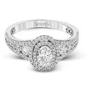 Engagement Ring in 18k Gold with Diamonds