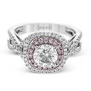 Engagement Ring in 18k Gold with Diamonds