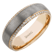 Men Ring in 14k Gold with Diamonds