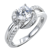 Engagement Ring in 18k Gold with Diamonds