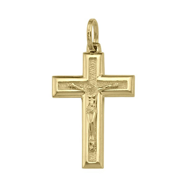 Yellow Gold Carved Crucifix Pendant