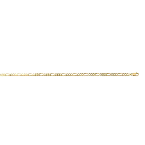 Solid Yellow Gold Figaro Link Chain