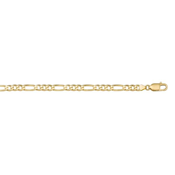 Solid Yellow Gold Figaro Link Bracelet