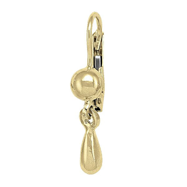 Yellow Gold High Polish Teardrop Earrings