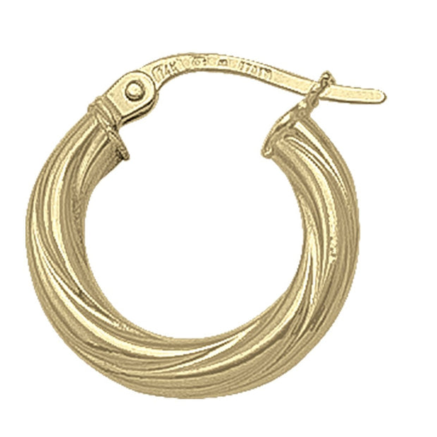 Yellow Gold Twist Hoop Earrings