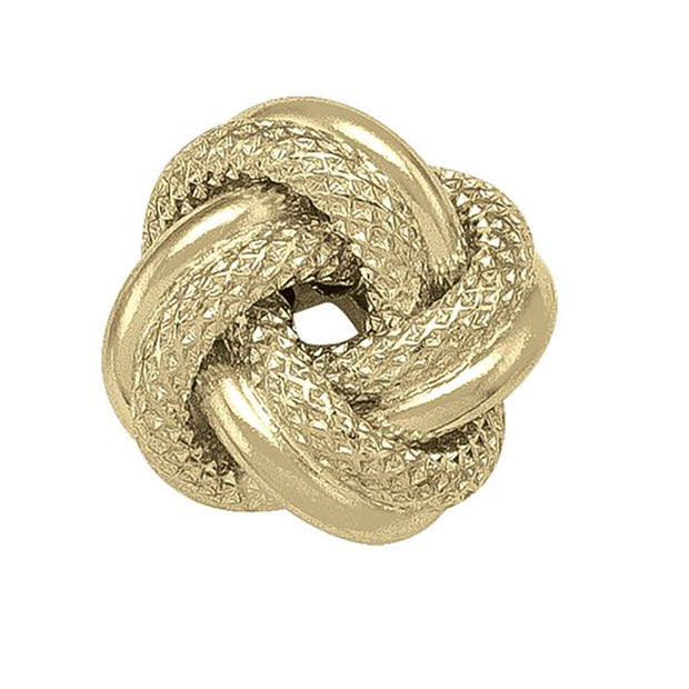 Yellow Gold Patterned Knot Stud Earrings