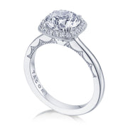 Round with Cushion Bloom Engagement Ring