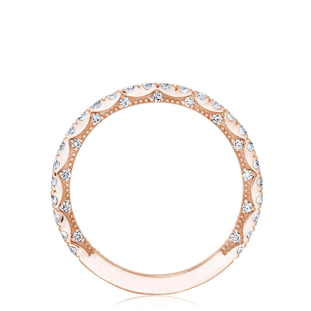French Pavé Diamond Wedding Band