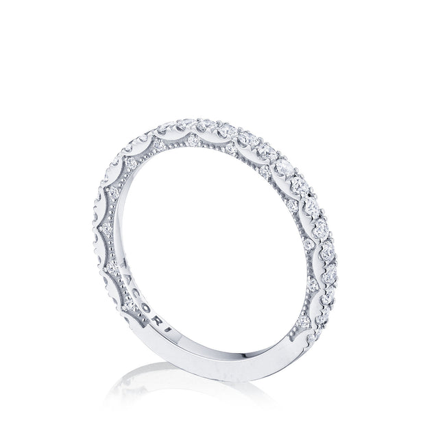 French Pavé Diamond Wedding Band