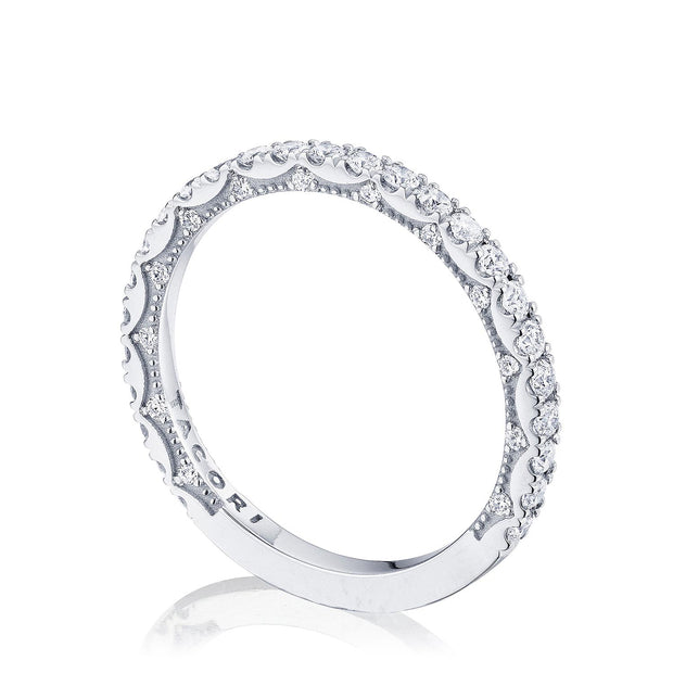 French Pavé Diamond Wedding Band