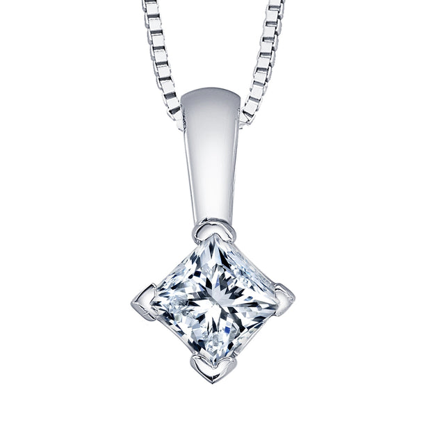 Princess Cut Canadian Diamond Solitaire Pendant