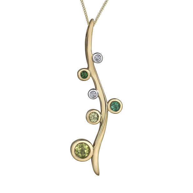 Bezel Set Green Gemstone Pendant