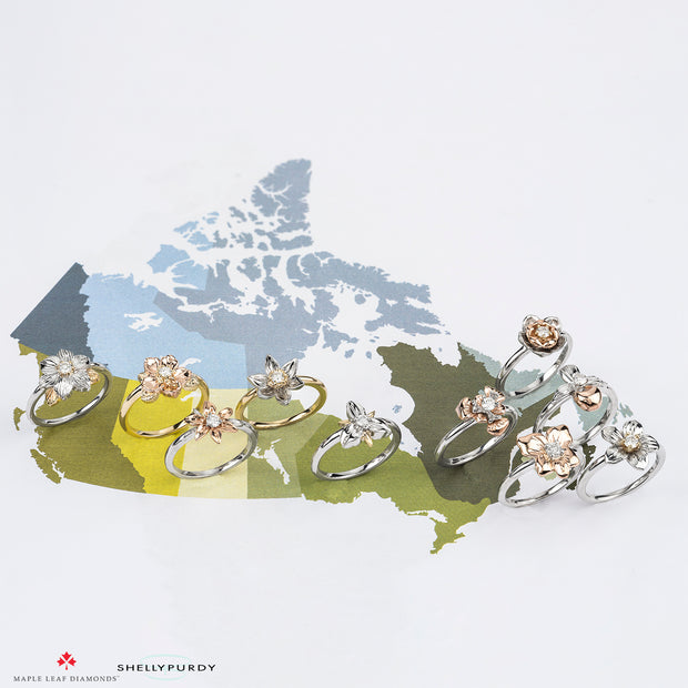 Canadian Diamond Ontario Trillium Flower Ring