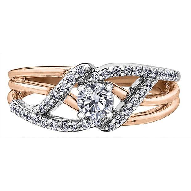 Unique Two-Tone Gold Diamond Ring