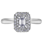 Radiant Cut Diamond Ring with Double Halo