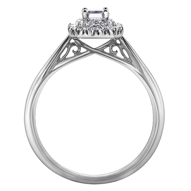 Radiant Cut Diamond Ring with Double Halo