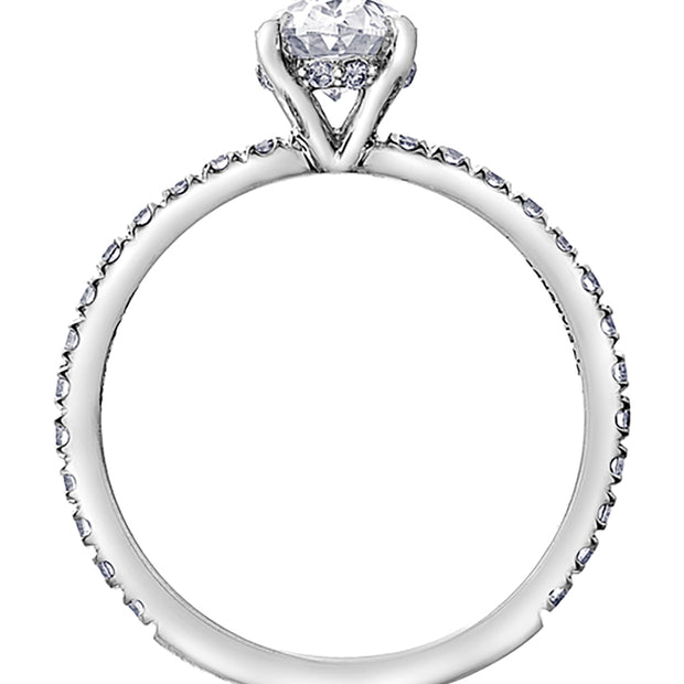 Canadian Oval Diamond Solitaire with Diamond Accented Band
