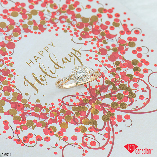 Canadian Diamond Engagement Ring with Cushion Halo