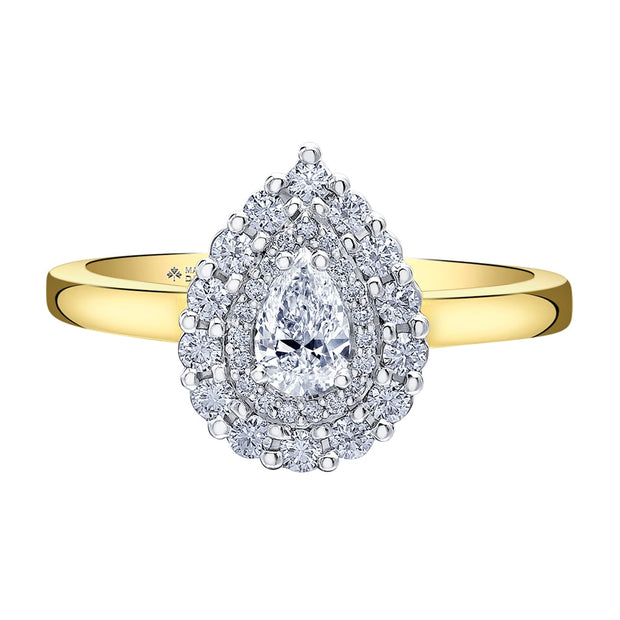 Eternal Flames Pear Canadian Diamond Engagement Ring